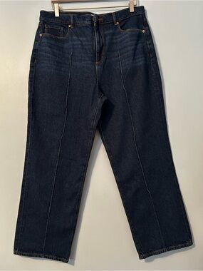 Loft size 14 dark wash jean with pin tuck seam